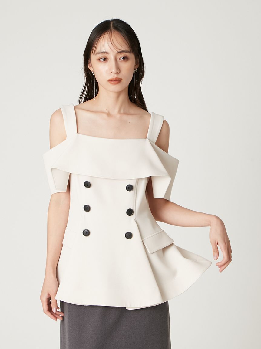 FRAY I.D「オフショルペプラムトップス」|Tシャツ・カットソー|