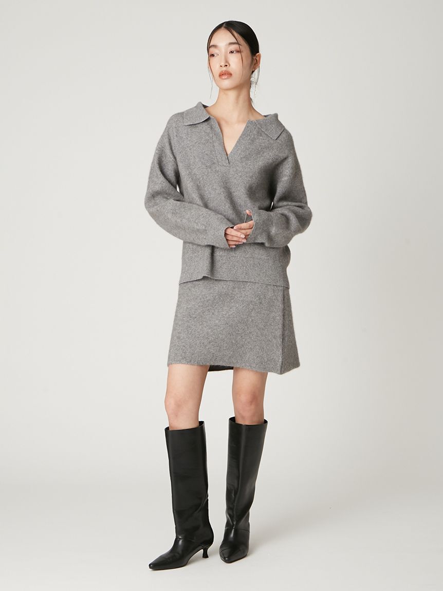 FRAY I.D「ラクーンダブルフェイスニットミニスカート」|スカート|