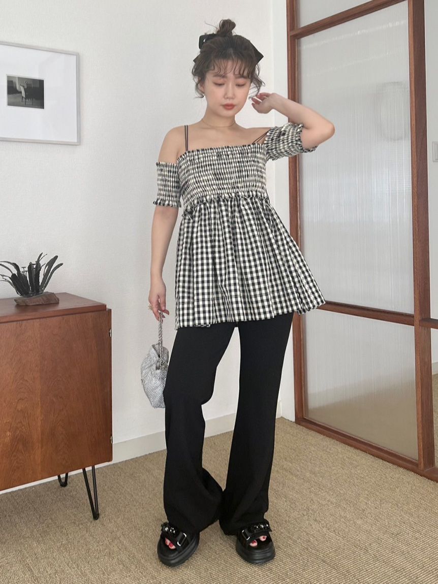 LILY BROWN「3wayシャーリングペプラムトップス」|Tシャツ・カットソー|