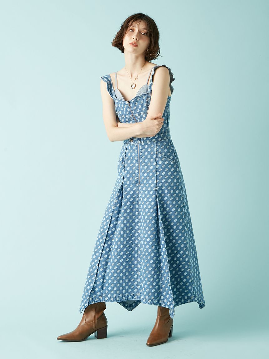 LILY BROWN「コルセットディテールデニムワンピース」|ワンピース|