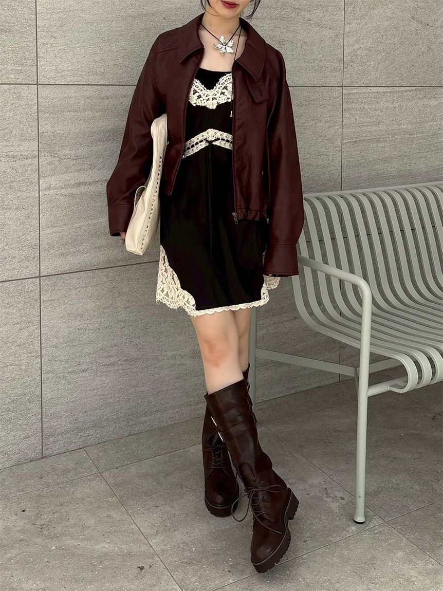 LILY BROWN「ヴィンテージスリップサテンミニワンピース」|ワンピース|