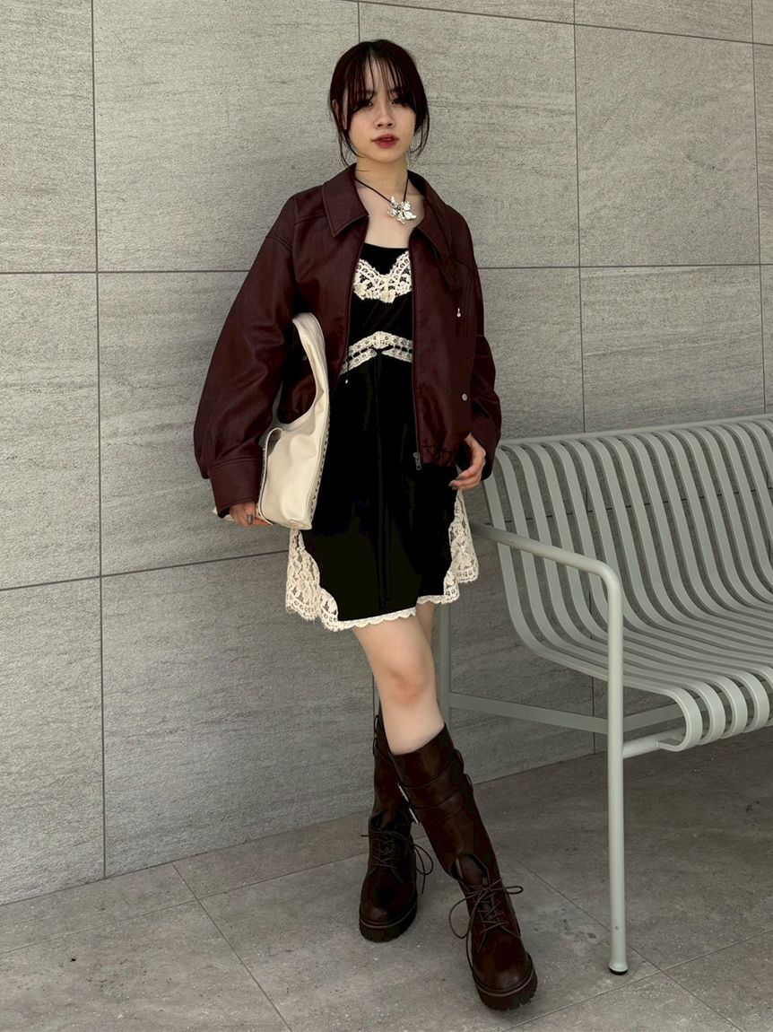 LILY BROWN「ヴィンテージスリップサテンミニワンピース」|ワンピース|