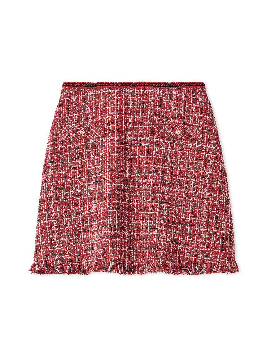 LILY BROWN「ツイードミニスカート」|スカート|RED