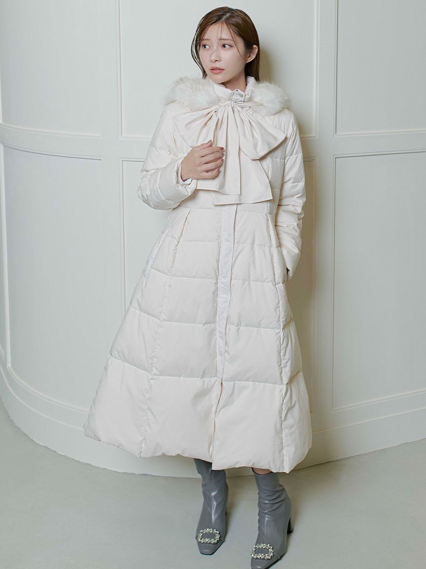 CELFORD「【撥水】フードリボンロングダウンコート」|ダウン|IVR