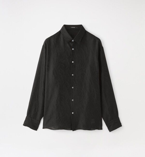  「シアーアブストラクトジャガードシャツ」|シャツ・ブラウス|ブラック