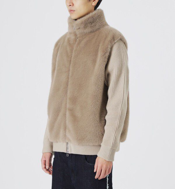  「【UNISEX】ファーコンビドライバーズニット」|ニット・セーター|