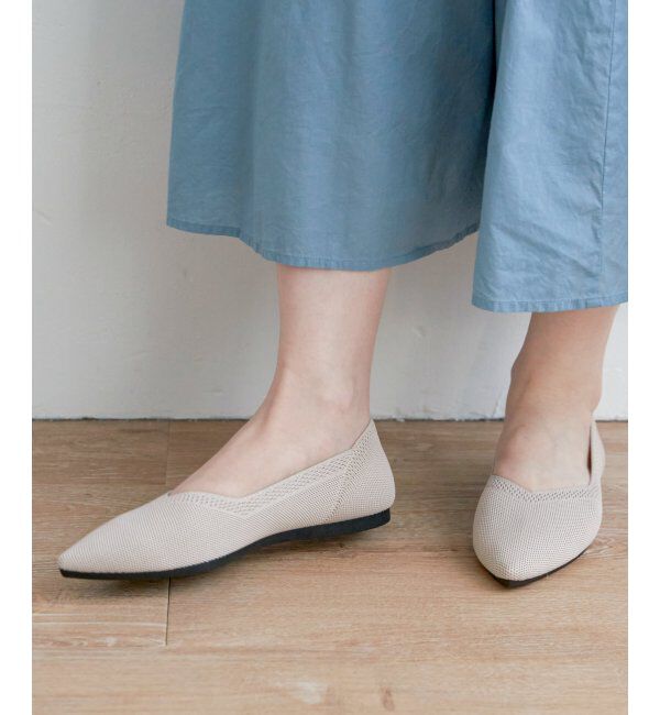ikka「アラエルニットペタンコパンプス」|その他|ライトグレイ