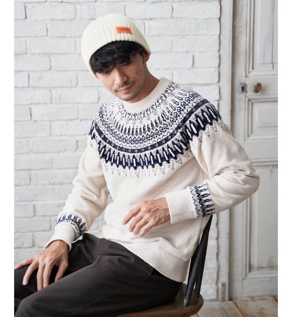 ikka「モール求心柄ニット」|プルオーバー|