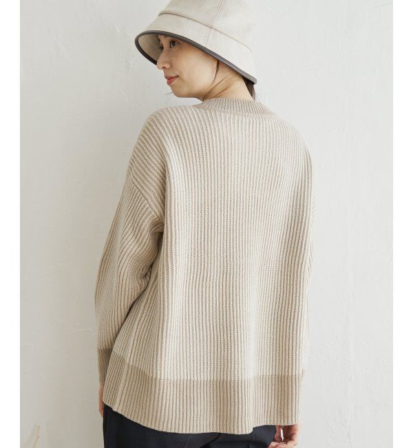 ikka「ストライプ柄ニットプルオーバー」|プルオーバー|