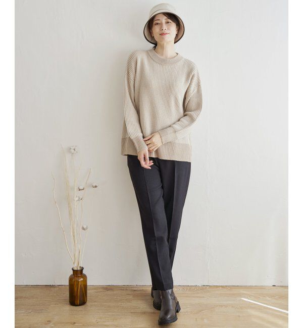 ikka「ストライプ柄ニットプルオーバー」|プルオーバー|