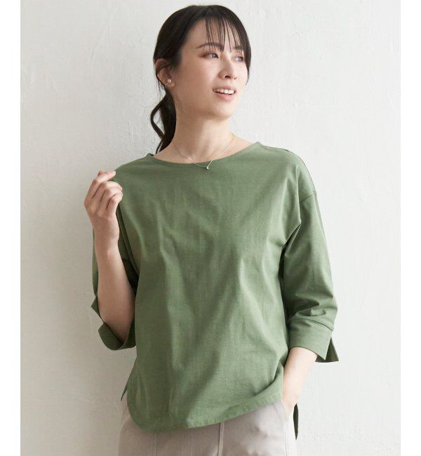 ikka「梨地ジョーゼットプルオーバー」|その他|オリーブ