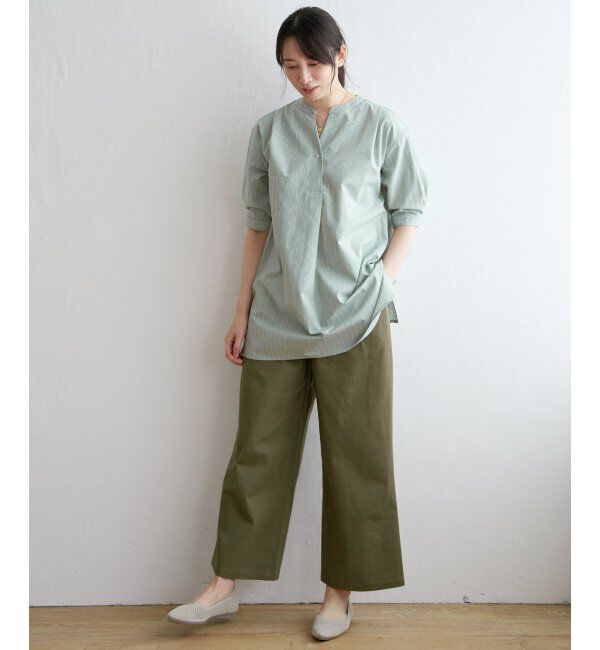 ikka「バンドカラースキッパーチュニック」|シャツ・ブラウス|