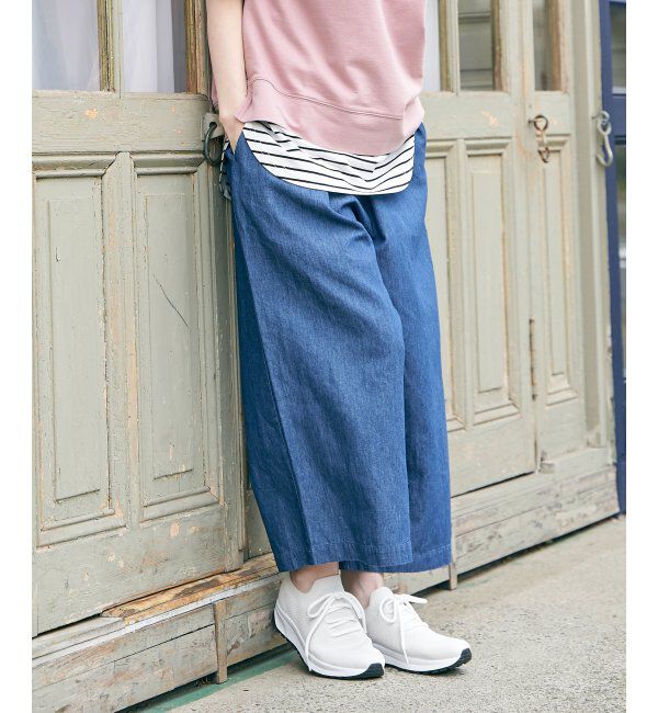 ikka「麻混ベルト付きワイドパンツ」|その他|