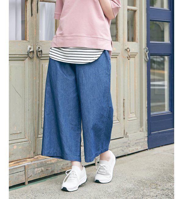 ikka「麻混ベルト付きワイドパンツ」|その他|