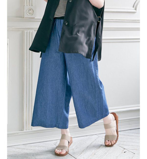 ikka「麻混ベルト付きワイドパンツ」|その他|