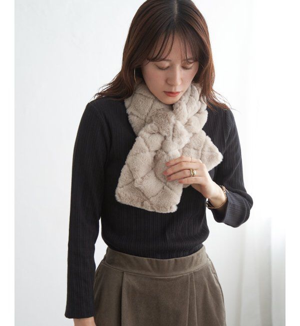 ikka「エコファーキルト差し込みマフラー」|マフラー|