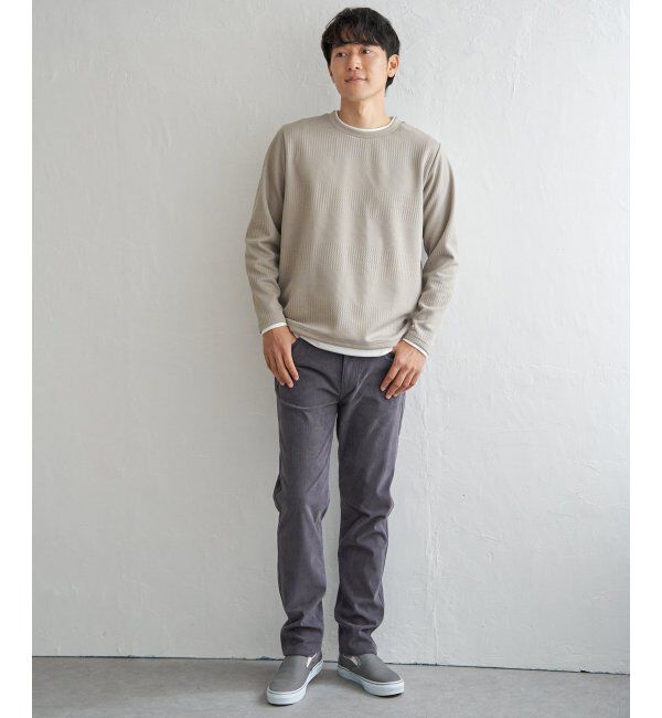 ikka「フクレジャカードクルーネックレイヤード」|パーカー|