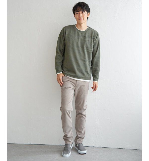 ikka「フクレジャカードクルーネックレイヤード」|パーカー|