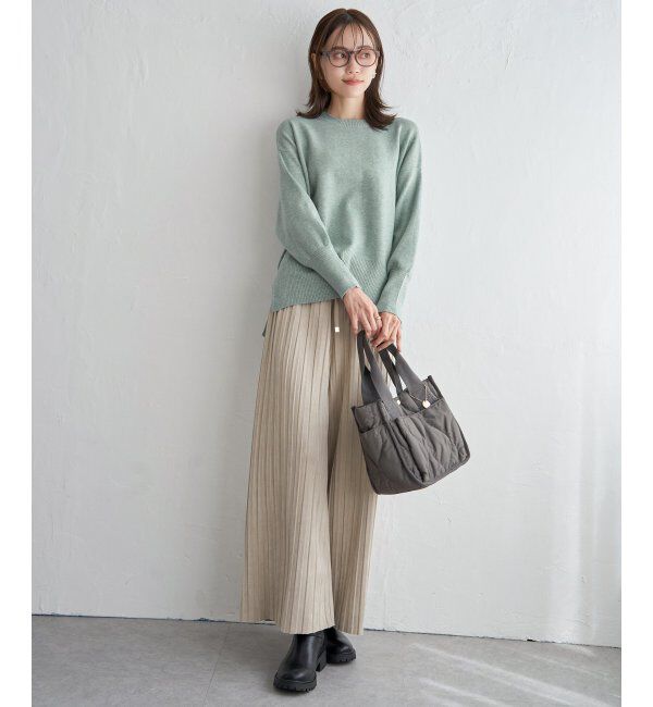 ikka「【親子おそろい】クリーミーサイドスリットニット」|プルオーバー|