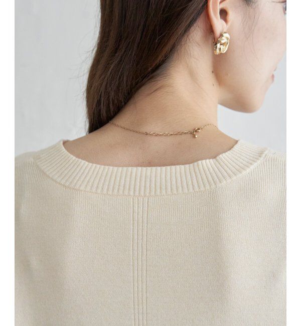 ikka「【親子おそろい】クリーミーサイドスリットニット」|プルオーバー|