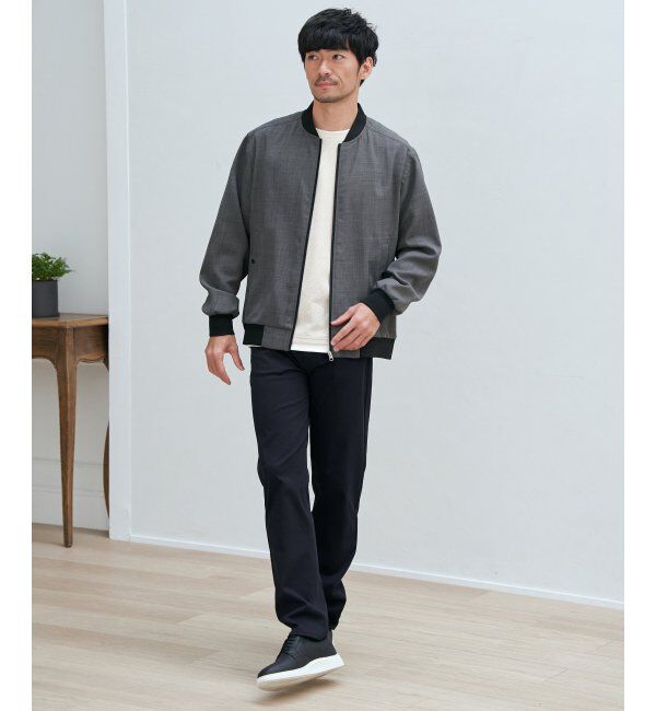 ikka「【雑誌MonoMax4月号掲載】イージーケアリネンライクブルゾン」|ブルゾン・スタジャン|