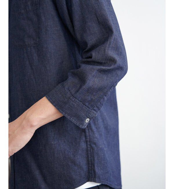 ikka「【雑誌MonoMax5月号掲載】【吸水速乾】7分袖イージーケアリネン無地シャツ」|シャツ・ブラウス|