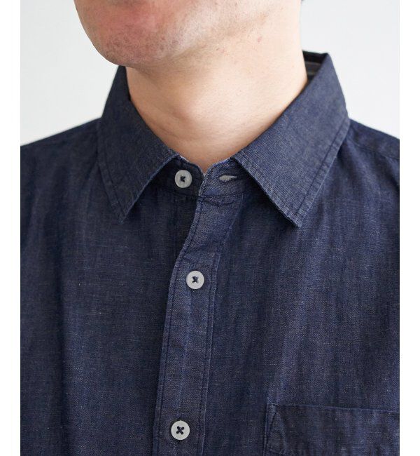 ikka「【雑誌MonoMax5月号掲載】【吸水速乾】7分袖イージーケアリネン無地シャツ」|シャツ・ブラウス|