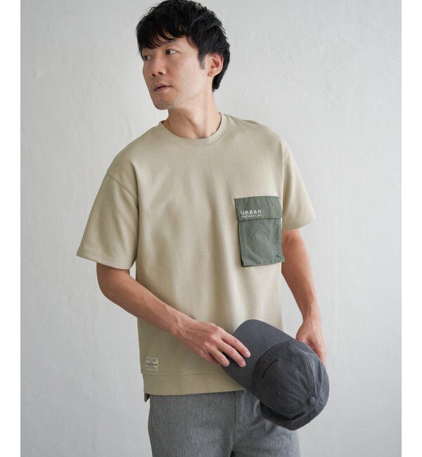 ikka「URBAN NATURE LIFE アーバンネイチャーライフ フラップポケットTシャツ」|Tシャツ・カットソー|ベージュ