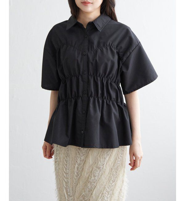 VENCE share style「ブロードシャーリングシャツHS」|シャツ・ブラウス|ブラック