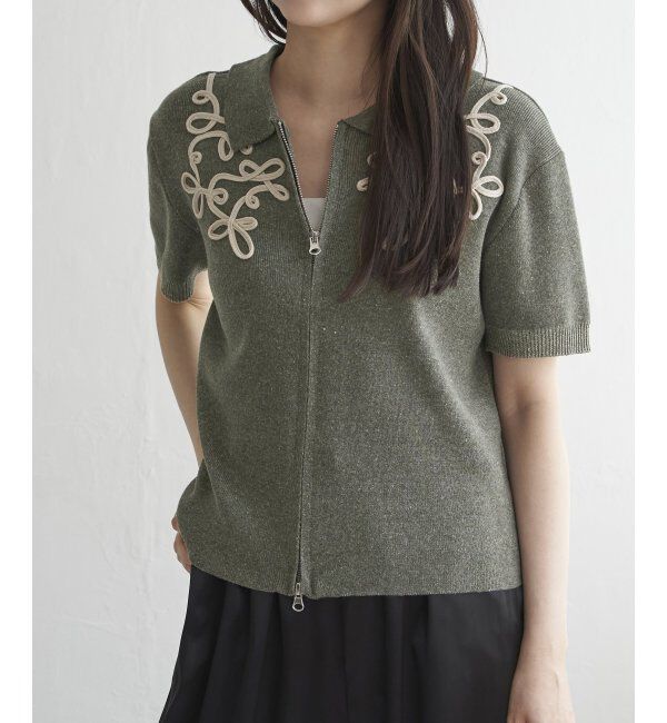 VENCE share style「コード刺繍ダブルジップブルゾン」|カーディガン|