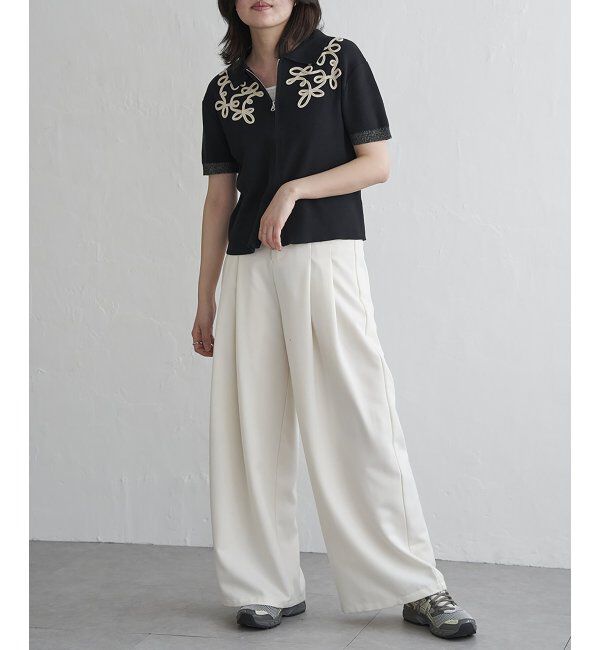 VENCE share style「コード刺繍ダブルジップブルゾン」|カーディガン|