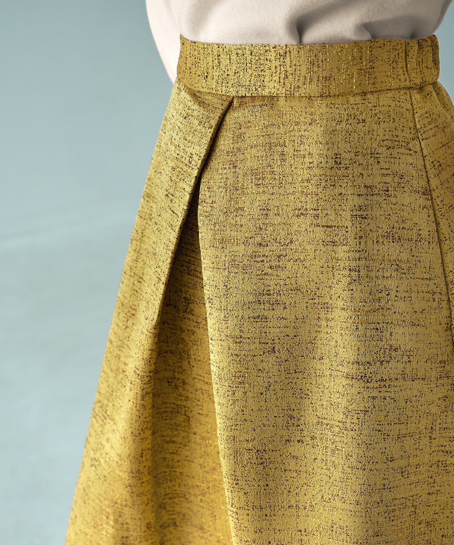 STYLE DELI「【LUXE】微光沢ジャガードマキシ丈タックスカート／90cm」|スカート|