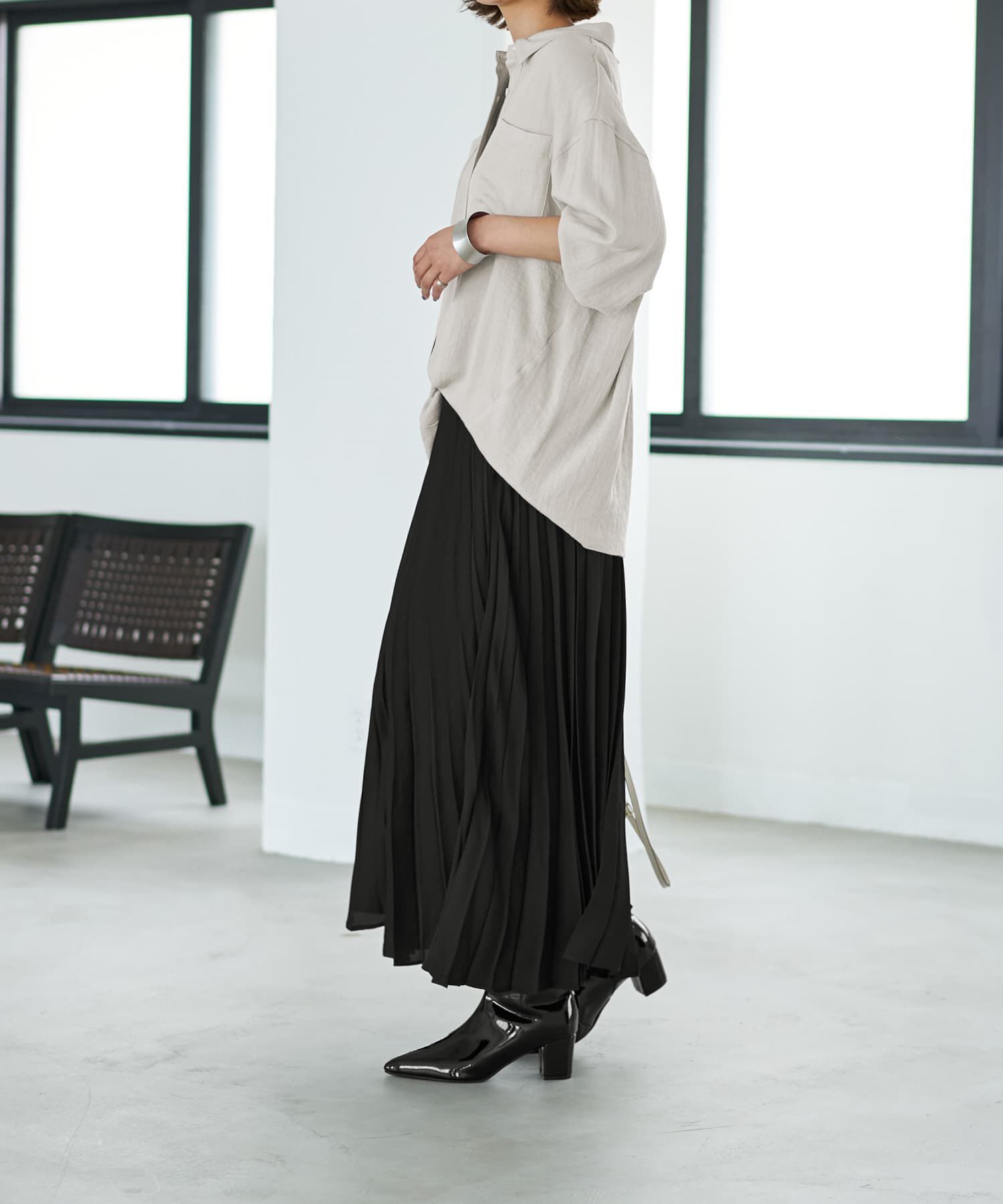 STYLE DELI「【なめらか全周ゴムウエスト】ジョーゼットプリーツスカート」|スカート|