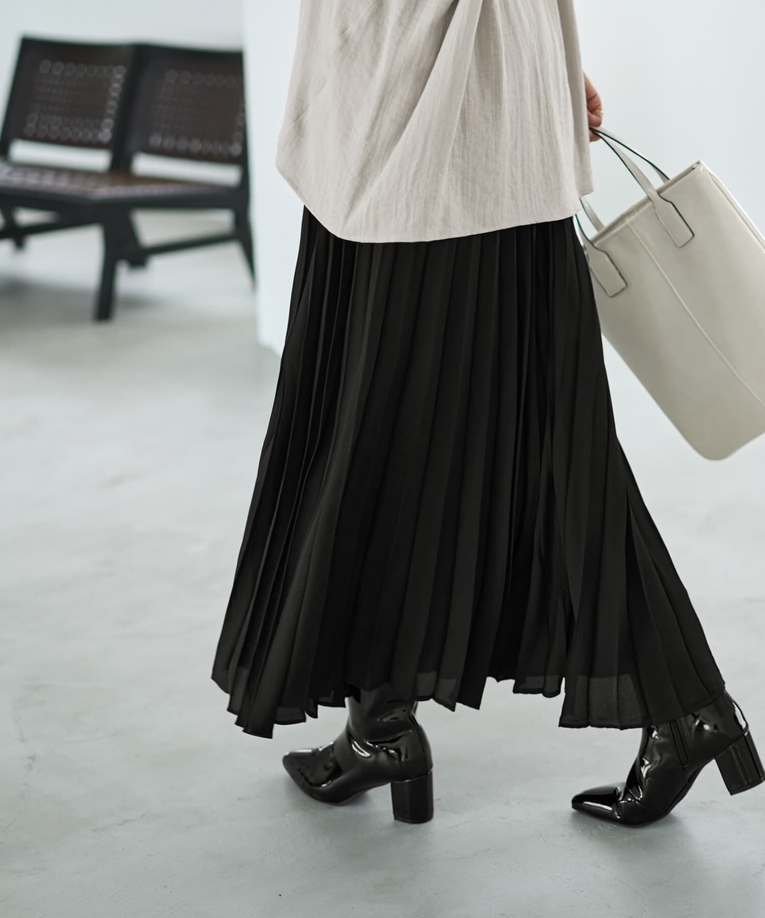 STYLE DELI「【なめらか全周ゴムウエスト】ジョーゼットプリーツスカート」|スカート|