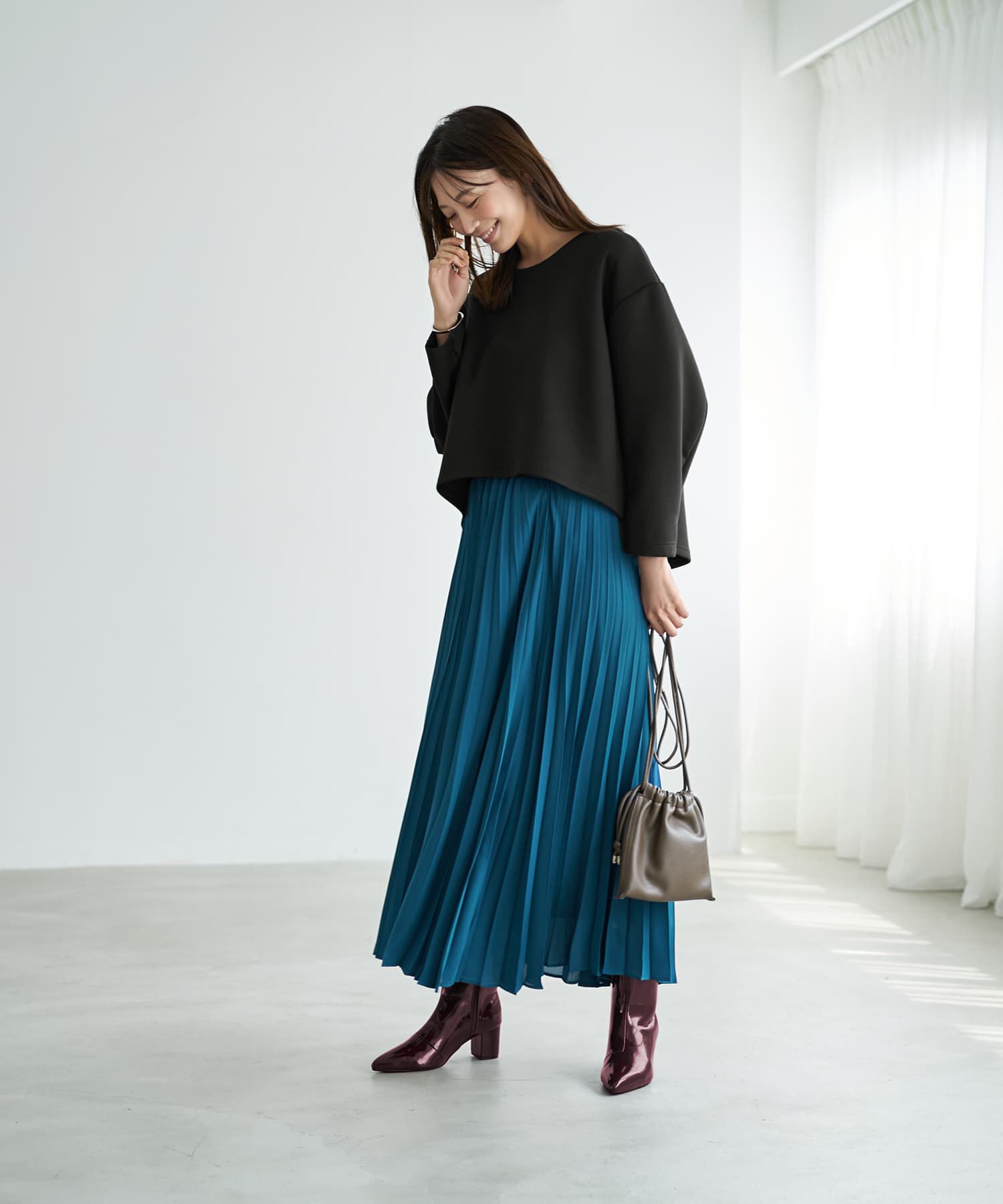 STYLE DELI「【なめらか全周ゴムウエスト】ジョーゼットプリーツスカート」|スカート|