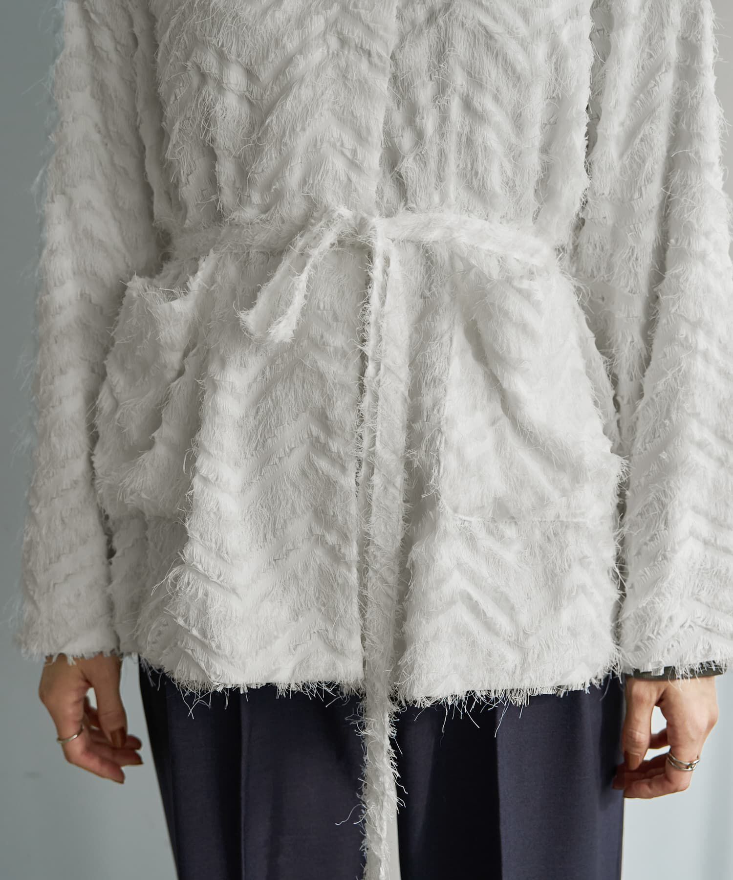 STYLE DELI「【訳あり】フリンジライトジャケット」|ノーカラージャケット|