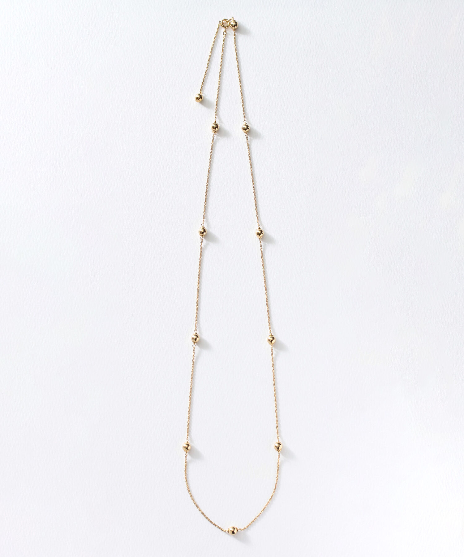  「assembleⅡ ボール マルチウェイ Y字ロングネックレス」|ネックレス|ゴールド系