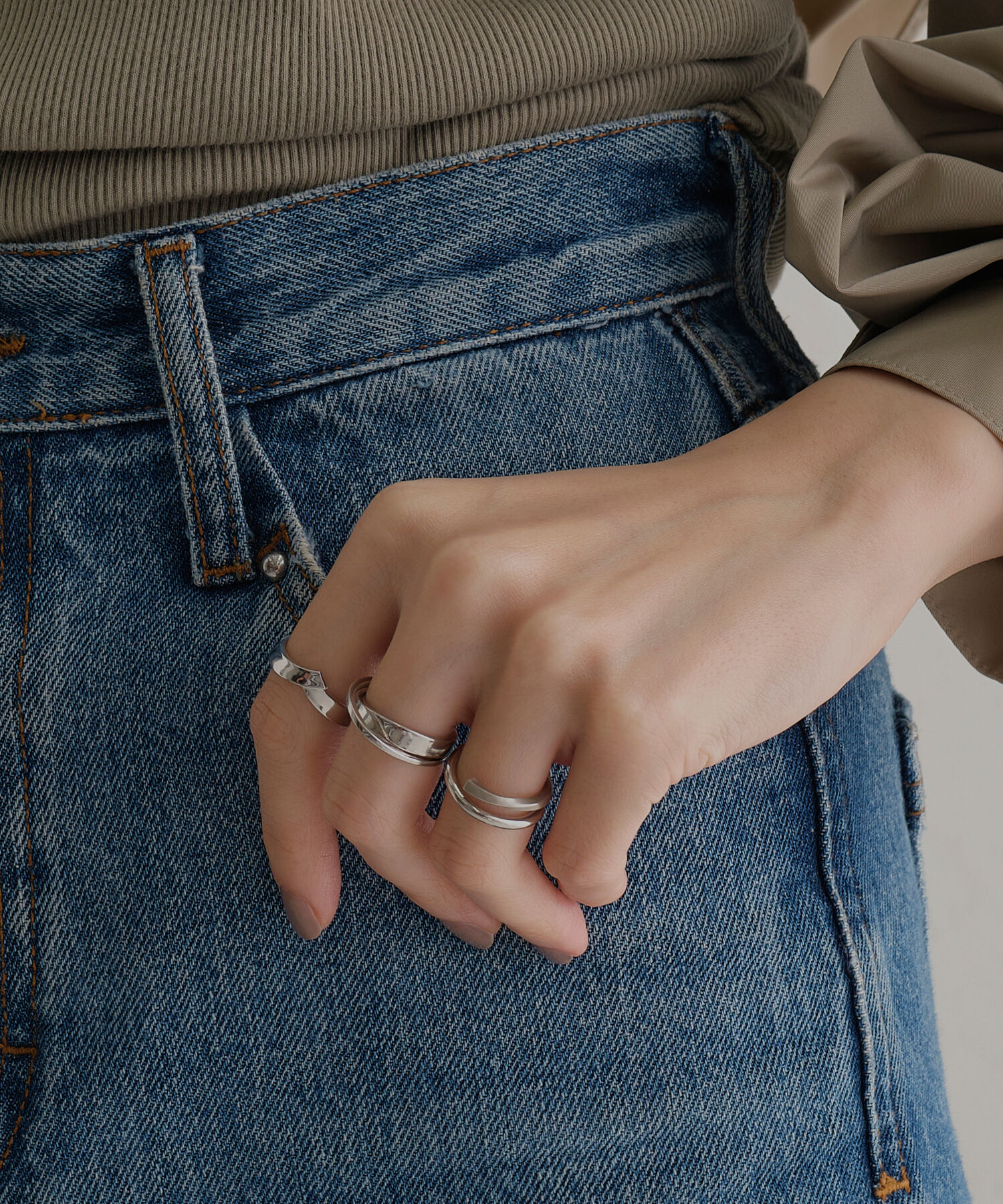 JUPITER「【SV925】ダイヤモンドカーブリング/シルバー」|リング|