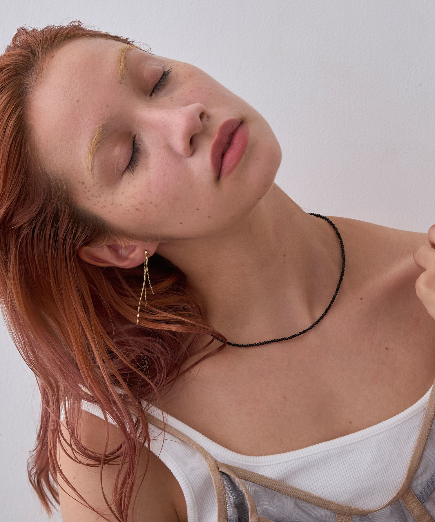 JUPITER「天然石ビーズネックレス/金属アレルギー対応/ニッケルフリー　オニキス」|ネックレス|