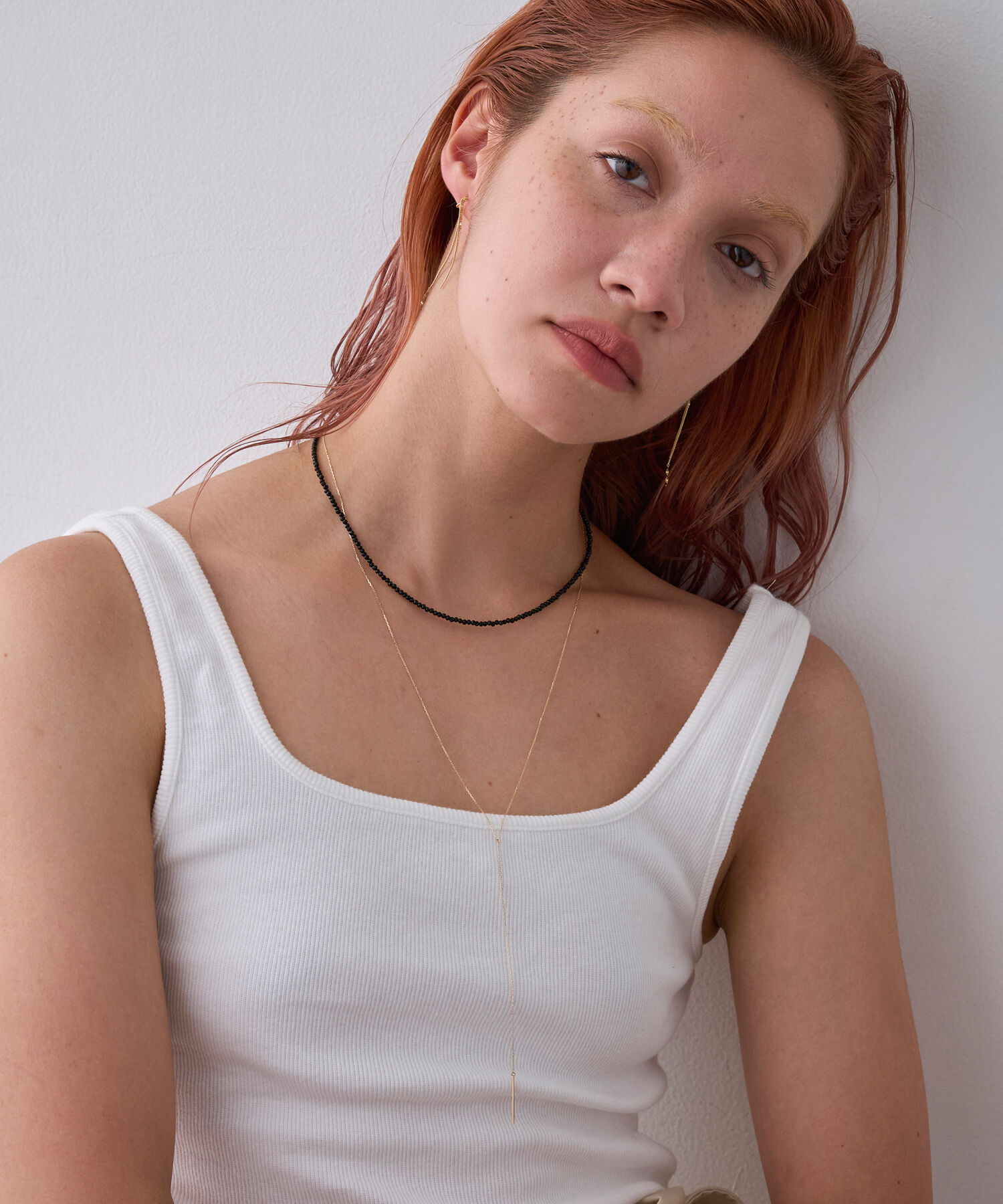 JUPITER「天然石ビーズネックレス/金属アレルギー対応/ニッケルフリー　オニキス」|ネックレス|