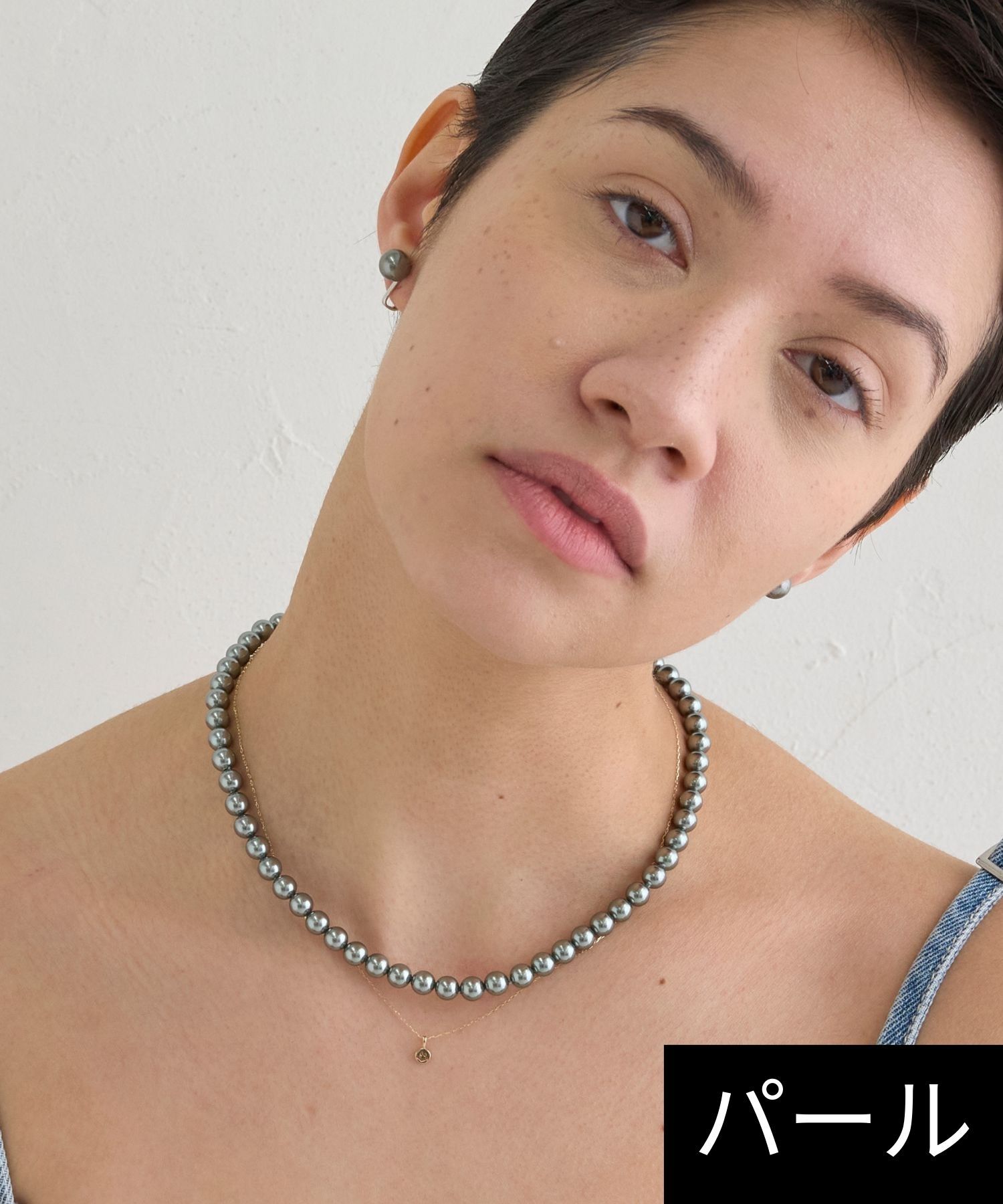 JUPITER「【国産貝パール】フォーマルパールネックレス＆イヤリングセット　グレー」|ネックレス|