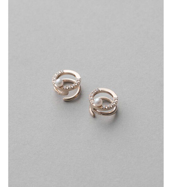 ete「パール/ビジュー ループイヤリング」|イヤリング|