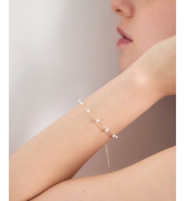 ete「[フロート] K10YG パール ワイヤー ブレスレット」|ブレスレット・バングル|