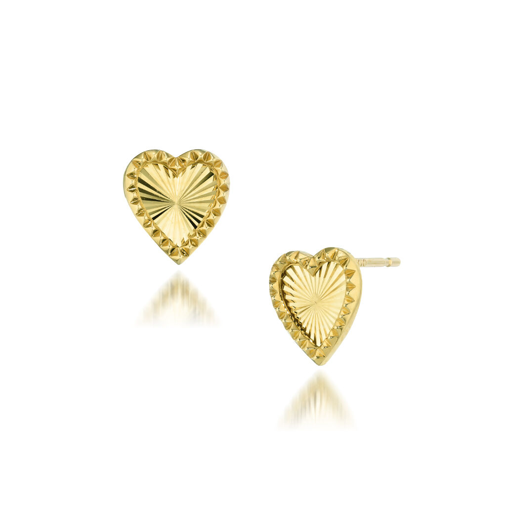 STAR JEWELRY「ETCHED HEART」|ピアス|イエローゴールド