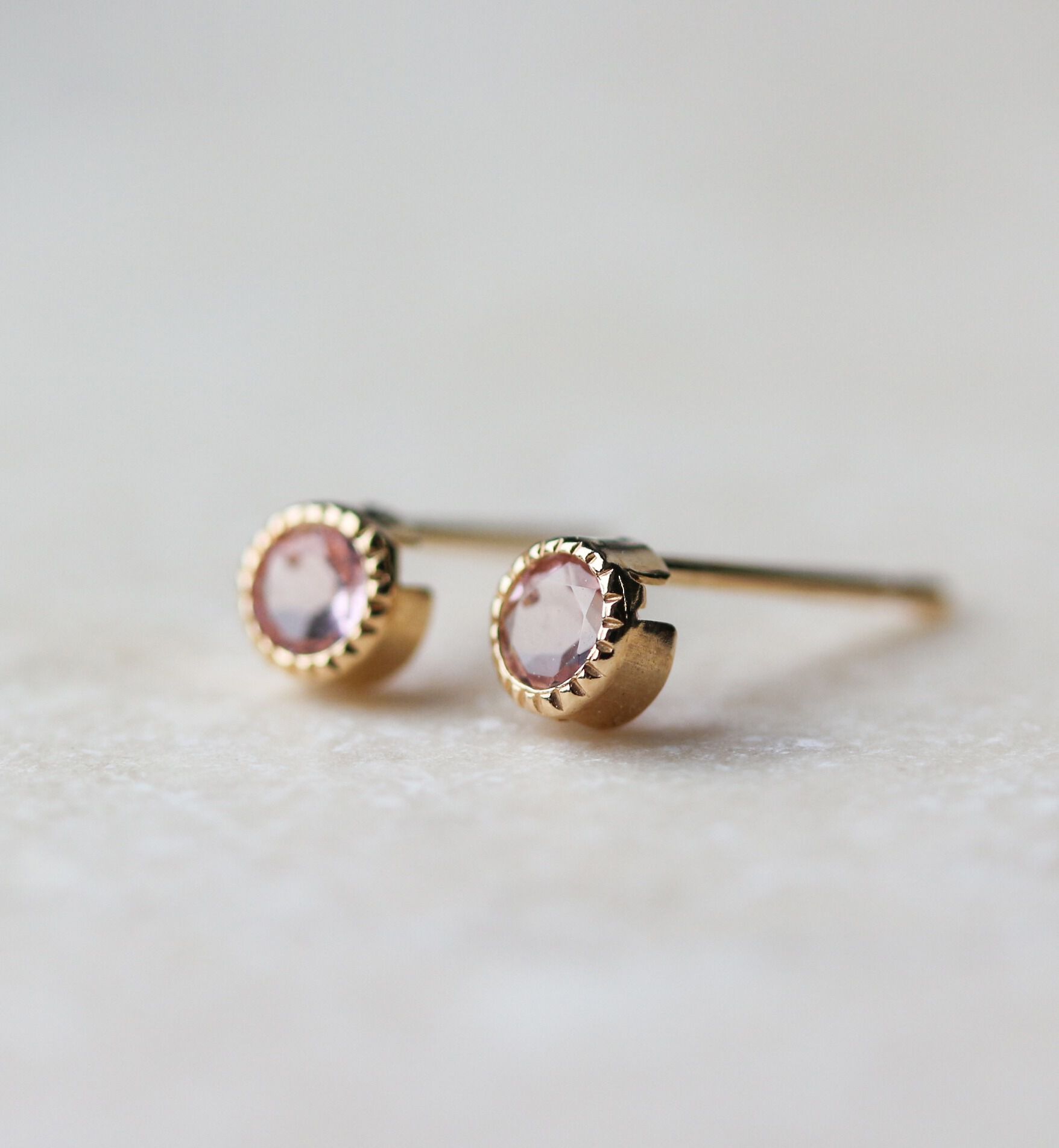  「ピンクトルマリン ピアス | K10YG 」|ピアス|