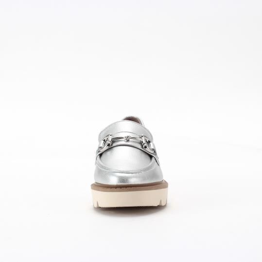 銀座かねまつ「AF250093METSLV 【本革】ボリュームソールビットローファー」|ローファー|