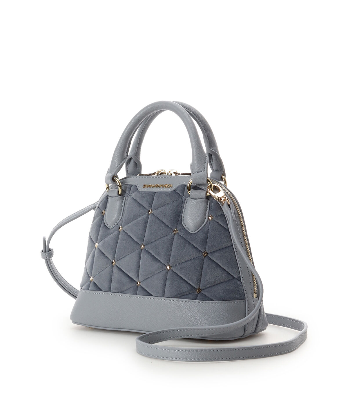 Samantha Vega「ベロアキルティングスタッズハンドバッグ（小）」|ハンドバッグ|