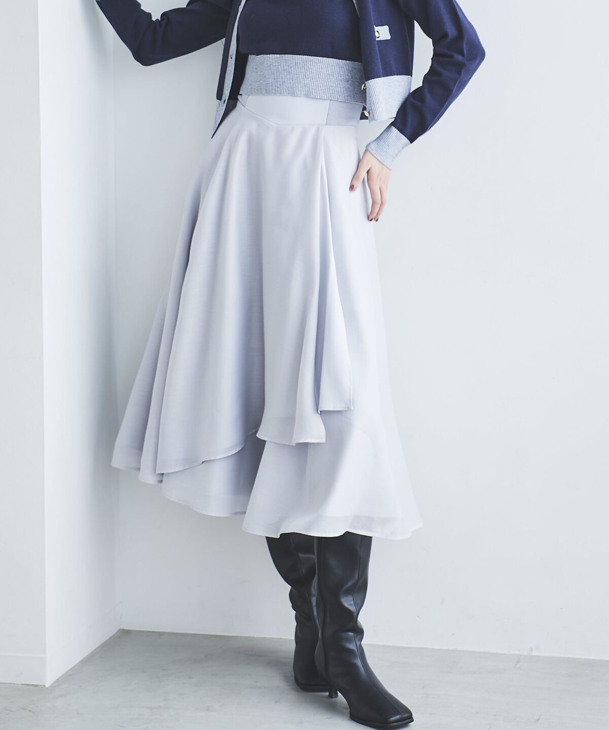 アンドクチュール「アシメシアーラッフルスカート」|フレア|