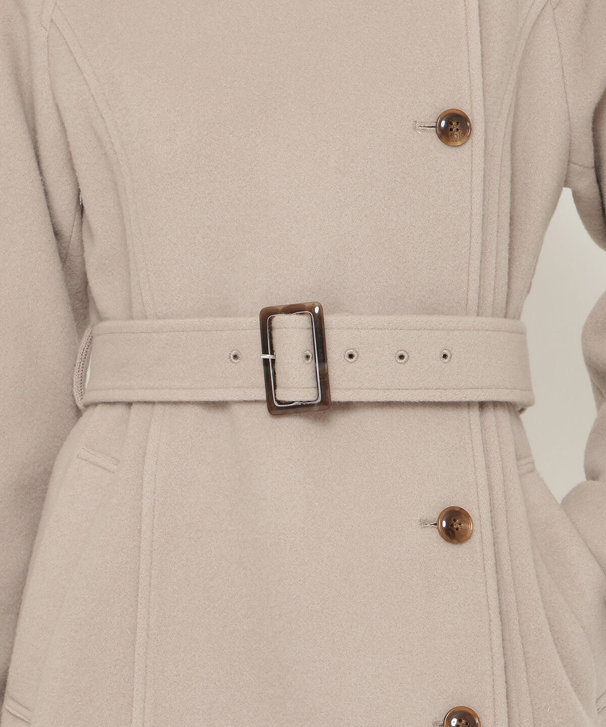 アンドクチュール「ウールモッサアシメボタンロングコート」|ダウン|