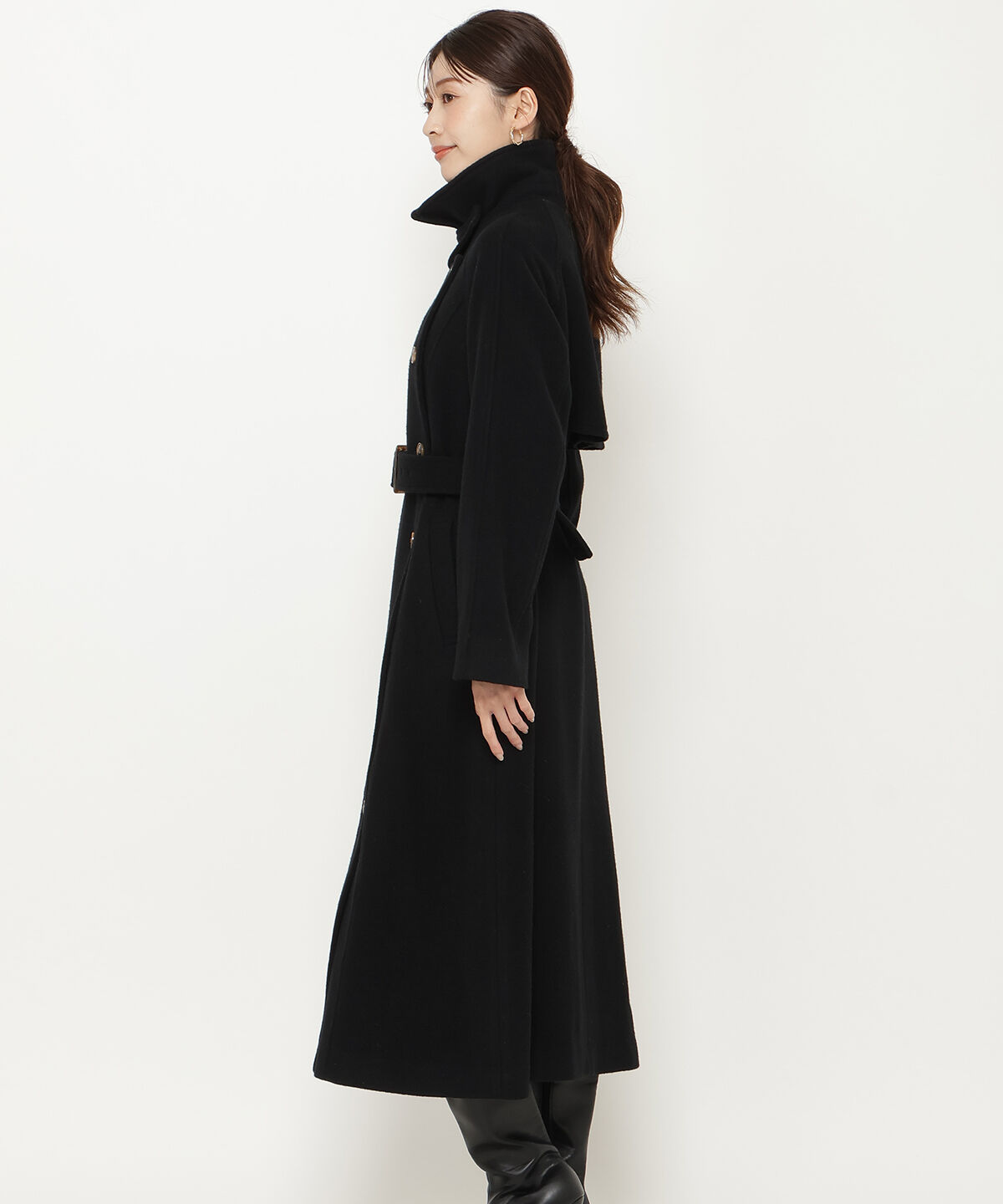 アンドクチュール「ウールモッサアシメボタンロングコート」|ダウン|